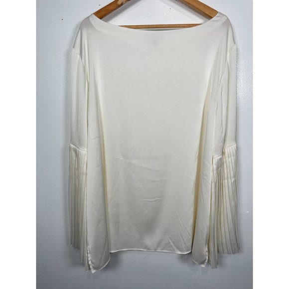 The Limited Collection 3X Blouse Top Womens Cream Angel Sleeves Flowy Poly Spand - Picture 5 of 16